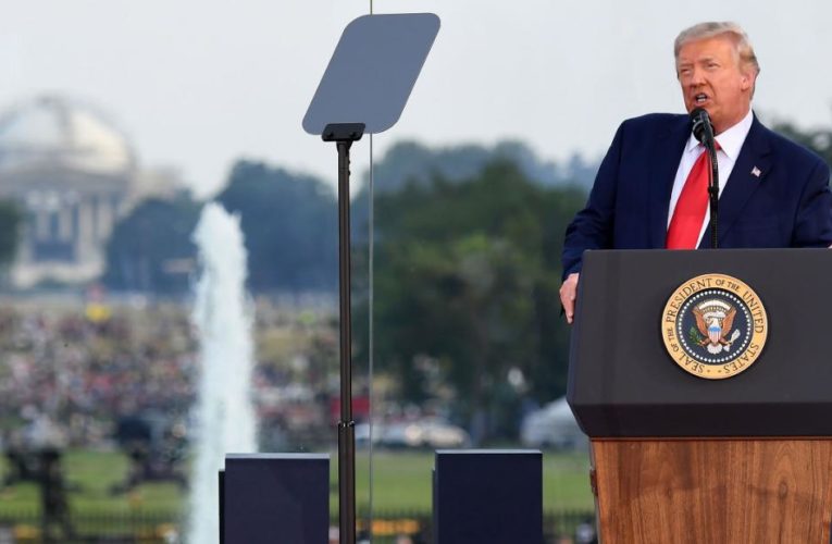 Trump doubles down on divisive messaging in speech to honor Independence Day