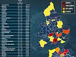 The 43 local authorities in England where Covid-19 cases are RISING