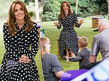 Kate Middleton sports lighter post-lockdown locks and a polka dot frock