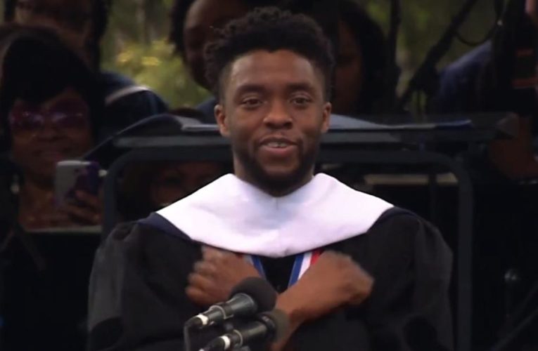 Boseman ends emotional speech with ‘Wakanda’ salute (2018)