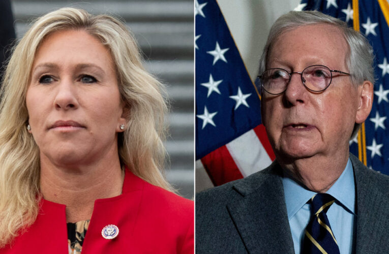 Senate GOP leader Mitch McConnell slammed Rep. Marjorie Taylor Greene’s “loony lies and conspiracy theories” as a “cancer” for the Republican Party.