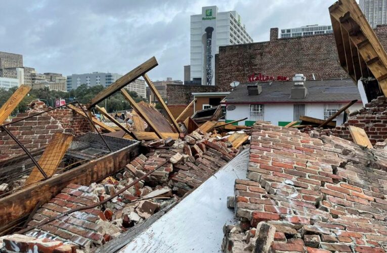 Pile of rubble: Storm destroyed  second home to Louis Armstrong