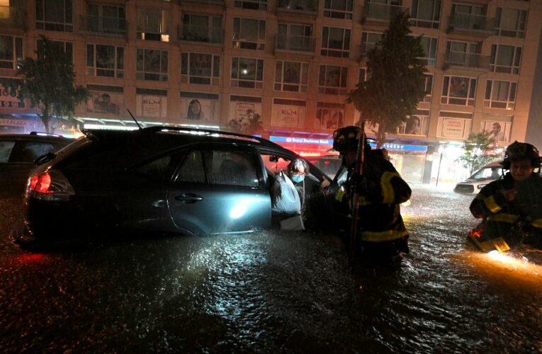 New York City declared an emergency and suspended most subway lines as the storm brought drenching rain and the threat of flash floods and tornadoes