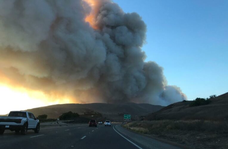 A new fast-burning Californina fire has closed part of Highway 101