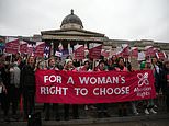 Hundreds of protestors march through London in demonstration against abortion ban in Texas