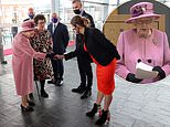 Queen looks radiant in pink as she steps out with a walking stick again to open Welsh parliament