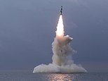 Pictured: Moment Kim Jong-un’s North Korean navy fires new ballistic missile from a submarine 