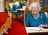 Queen views memorabilia in the Oak Room at Windsor Castle on 70th anniversary of her accession