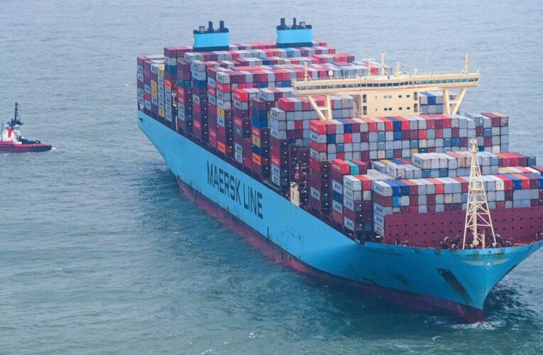 Container ship towed free after running aground off Germany