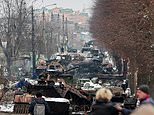 Charred remains of Putin’s tanks lie smouldering in the street as Russian death toll climbs