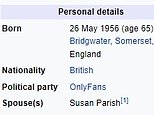 The honourable member of the Only Fans party: Pranksters alter Wikipedia page of Tory Neil Parish