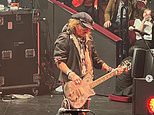 Johnny Depp comes on stage during Jeff Beck performance at Royal Albert Hall before Heard verdict