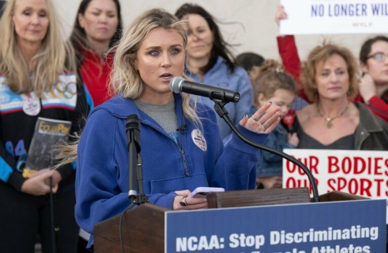 Demonstrators protest NCAA’s transgender athlete inclusion