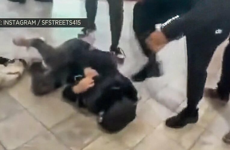 Brutal youth brawls at San Francisco mall caught on camera